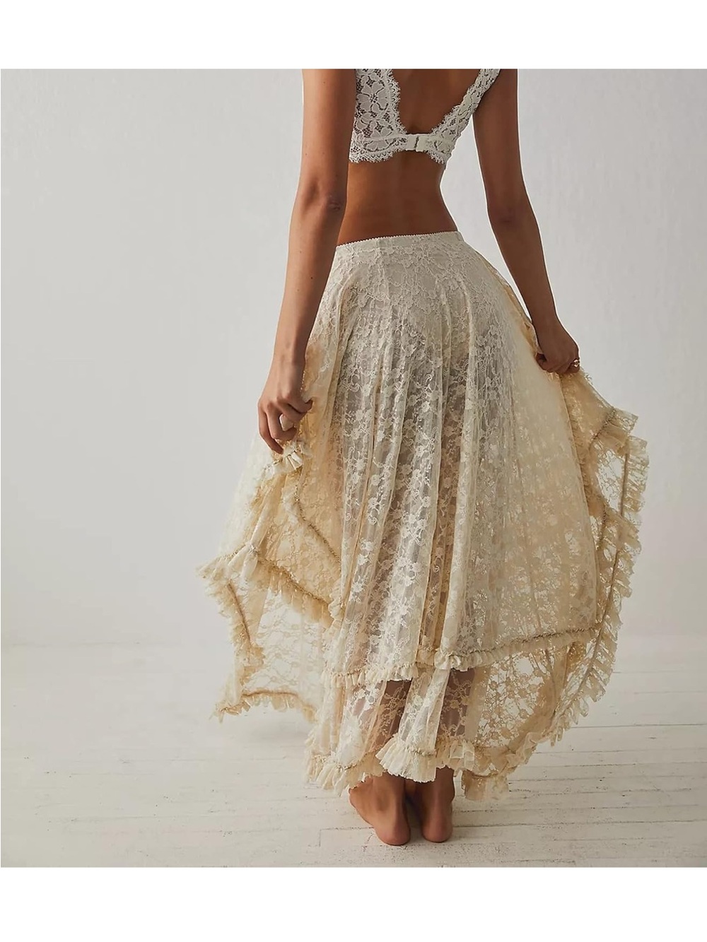 Asymmetrical lace layered fairy skirt m - Picture 8 of 14